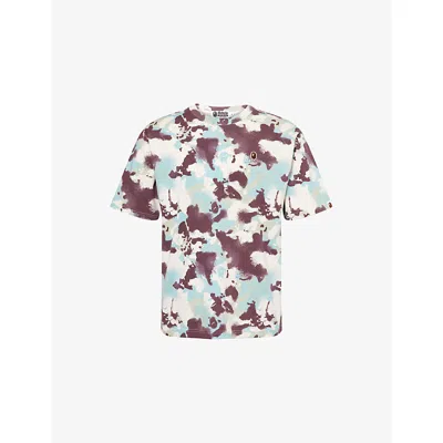 A Bathing Ape Mens Map Camo One Point Short-sleeve Cotton-jersey T-shirt Multi