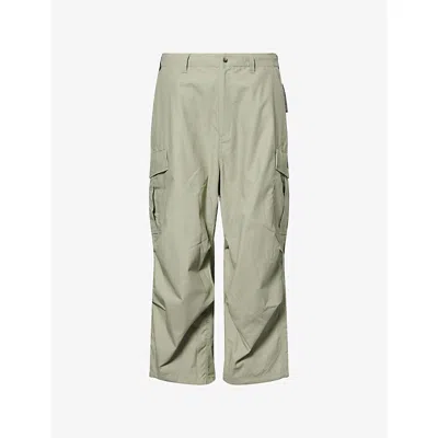 A Bathing Ape Mens Olive Drab Ripstop Straight-leg Cotton Cargo Trousers In Green