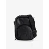 Shop A Bathing Ape Mens Black Shark Embroidered Leather Mini Cross-body Bag