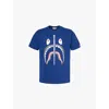 A Bathing Ape Mens Shark-print Short-sleeve Cotton-jersey T-shirt Navy