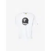 A Bathing Ape Mens White Ape Head Logo-print Cotton-jersey T-shirt Xl In Animal Print