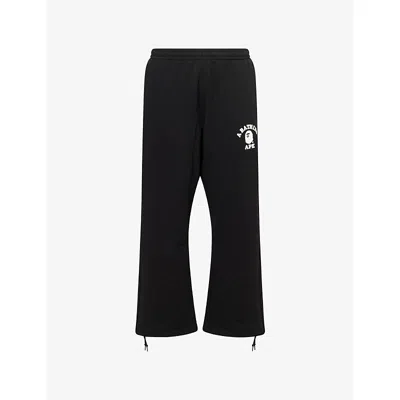 A Bathing Ape Mens Black Bape College Cotton Jogging Bottoms Xl