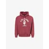 A Bathing Ape Mens Burgundy Bape College Graphic-print Cotton Hoody Xxl In Burgundy