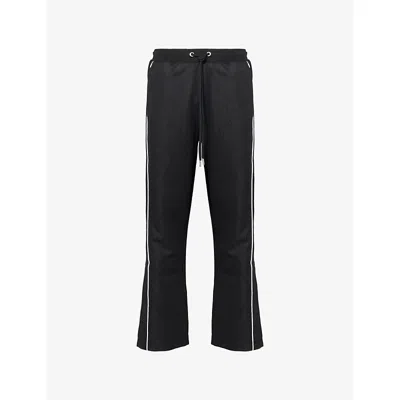 A Bathing Ape Mens Black Bape Line Camo Logo-embellished Woven Track Jogging Bottoms
