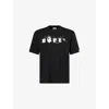 A Bathing Ape Mens Black Bape Wrinkle Bape Logo Graphic-print Cotton T-shirt In Black