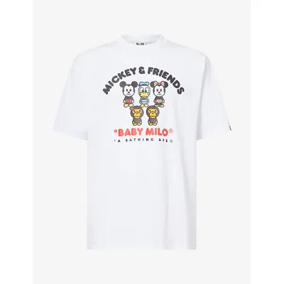 A Bathing Ape Mens Bape X Disney Micky & Friends Baby Milo Cotton T-shirt Black Xl