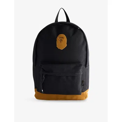 A Bathing Ape Mens Black Ape Head Patch Nylon Backpack