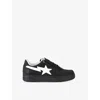 A Bathing Ape Sk8 Sta 3 Star-embellished Leather Sneakers In Black