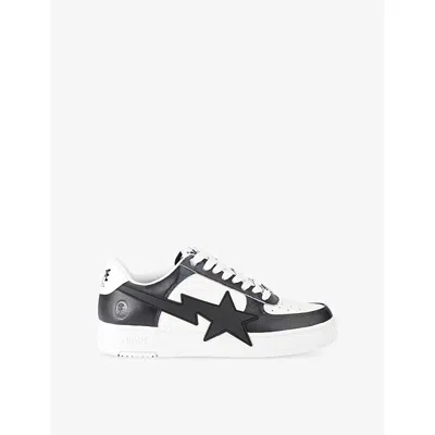 A Bathing Ape Mens Black Bape Sta Os Leather Trainers Eur 43 / 9 Uk
