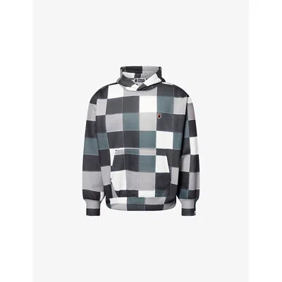 A Bathing Ape Mens Black Colour Patchwork Cotton-blend Hoody In Multi