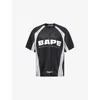 A Bathing Ape Mens Black Logo-print Jacquard Football Jersey T-shirt Xl