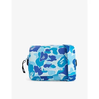 A Bathing Ape Mens Blue Abc Camo Mini Shoulder Bag