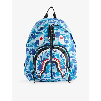 A Bathing Ape Mens Blue Abc Camo Shark Woven Daypack