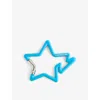 A Bathing Ape Mens Blue B Star Metal Carabiner Keyring