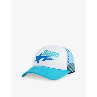 A Bathing Ape Mens Blue Bape Woven Baseball Cap
