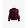 A Bathing Ape Mens Burgundy Metal-logo Camo Velour Track Jacket In Red