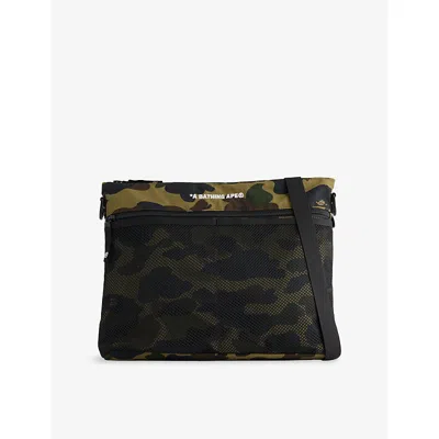 A Bathing Ape Mens  1st Camo Woven Sacoche Bag In Green