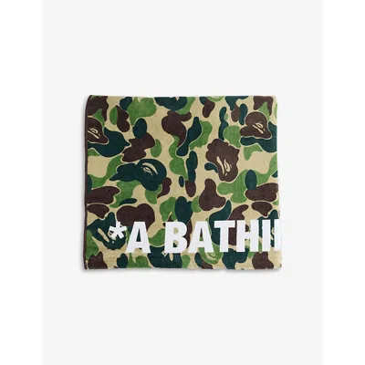 A Bathing Ape Mens Green Abc Camo Cotton Beach Towel