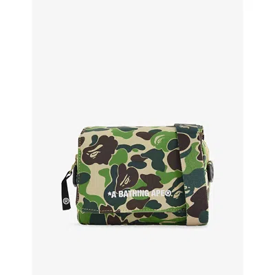 A Bathing Ape Mens Green Abc Camo Mini Woven Shoulder Bag