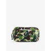 A Bathing Ape Mens Green Abc Camo Woven Pouch