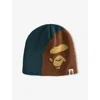 A Bathing Ape Mens Green Ape Head Knitted Beanie Hat