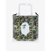 A Bathing Ape Mens Green Camo Clear Cotton Tote Bag In Green