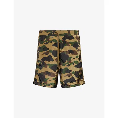 A Bathing Ape Mens Green Camo Relaxed-fit Swim Shorts In Multi