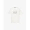 A Bathing Ape Mens Ivory Shark Graphic-print Cotton T-shirt