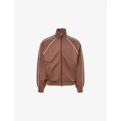 A Bathing Ape Mens Brown Line Camo Logo-plaque Woven Track Jacket In Animal Print