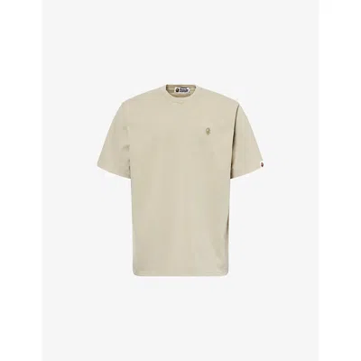 A Bathing Ape Mens One Point Faded-wash Cotton-jersey T-shirt Olive In Green