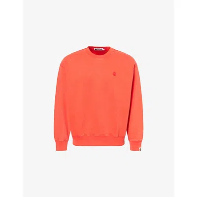 A Bathing Ape Mens One Point Brand-embroidered Cotton-jersey Sweatshirt In Red