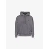 A Bathing Ape Mens Charcoal One Point Logo-patch Cotton Hoody Xl In Gray