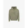 A Bathing Ape Mens Olive Drab One Point Logo-patch Cotton Hoody In Green