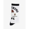 A Bathing Ape Mens  B-college Cotton-blend Crew Socks In White