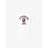 A Bathing Ape Mens White Bape College Graphic-print Cotton T-shirt Xl In White