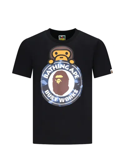 A Bathing Ape Milo Busy Works T-shirt In Black