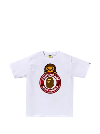 A Bathing Ape Milo Busy Works T-shirt In White