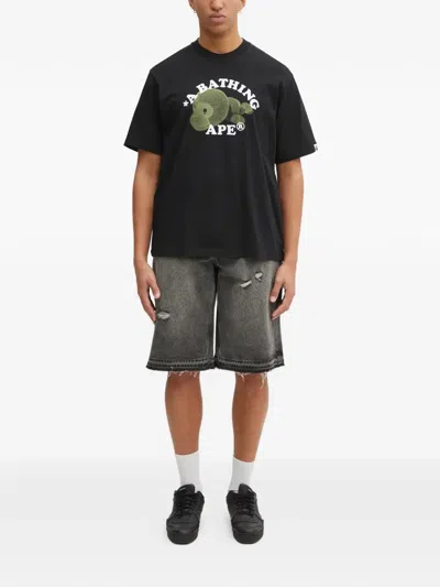 A Bathing Ape Milo College Graphic-print T-shirt In Black