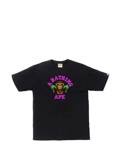 A Bathing Ape Milo College Summer T-shirt In Black