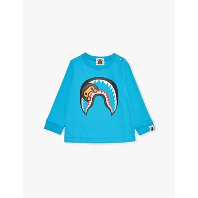 A Bathing Ape Babies' Sax Milo Shark Long-sleeve Cotton-jersey T-shirt 6-9 M