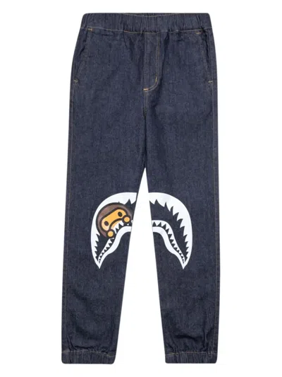 A Bathing Ape Kids' Milo Shark Straight-leg Jeans In Blue
