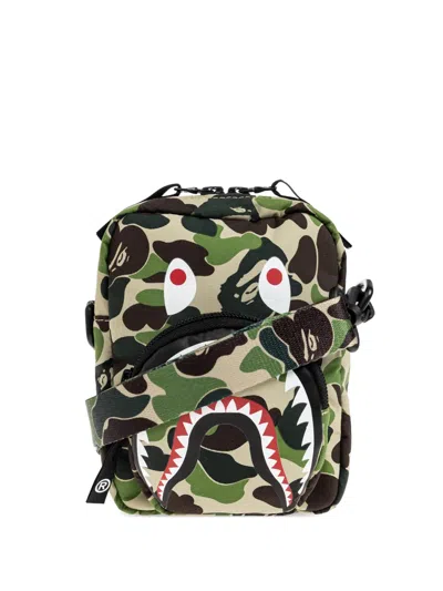 A Bathing Ape Mini Abc Camo Shark Shoulder-bag In Pink