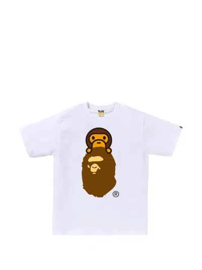 A Bathing Ape Monkey Graphic T-shirt In Brown