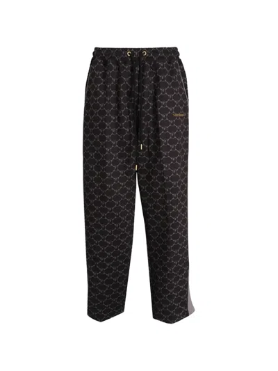 A Bathing Ape Monogram Drawstring Track Pants In Black