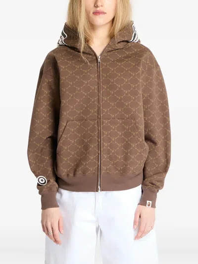 A Bathing Ape Monogram Hoodie In Brown