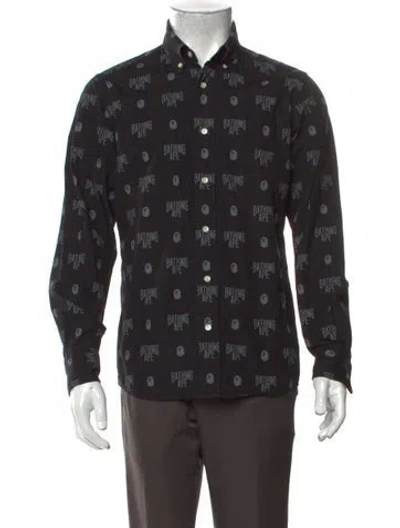 Pre-owned A Bathing Ape Monogram Paisley Print Shirt In Black