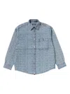 A Bathing Ape Monogram-print Denim Shirt Jacket In Blue