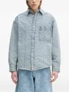 A Bathing Ape Monogram-print Denim Shirt Jacket In Blue
