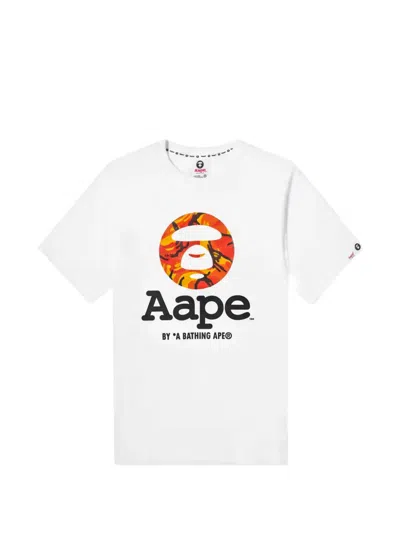 A Bathing Ape Moonface-print T-shirt In White