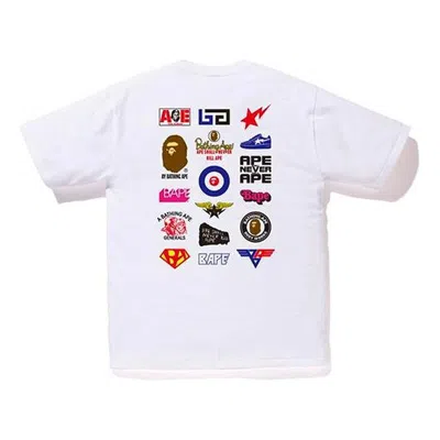 A Bathing Ape Multi Logo Tee 'white'